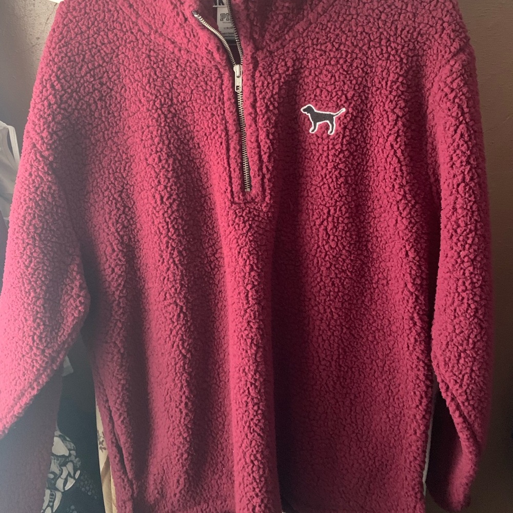 VS PINK Sherpa 1/4 Zip Sweater
